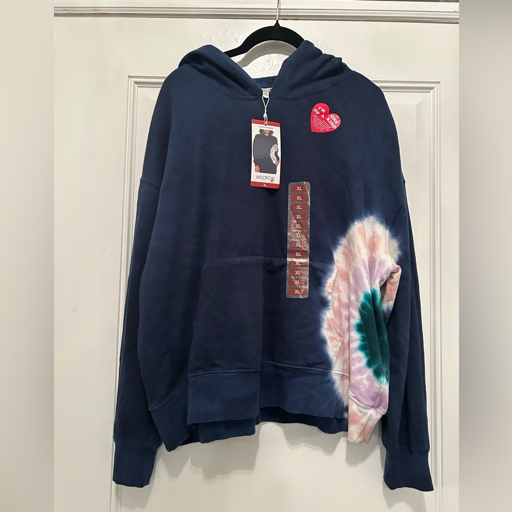 Wildfox Navy Heart Graphic‎ Sweatshirt